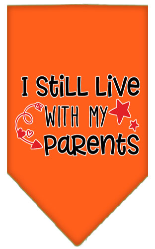 Still Live with my Parents Screen Print Pet Bandana Orange Small